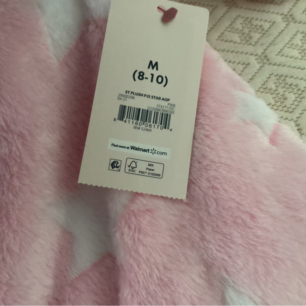 Secret Treasures Pink and White Plush Pajamas